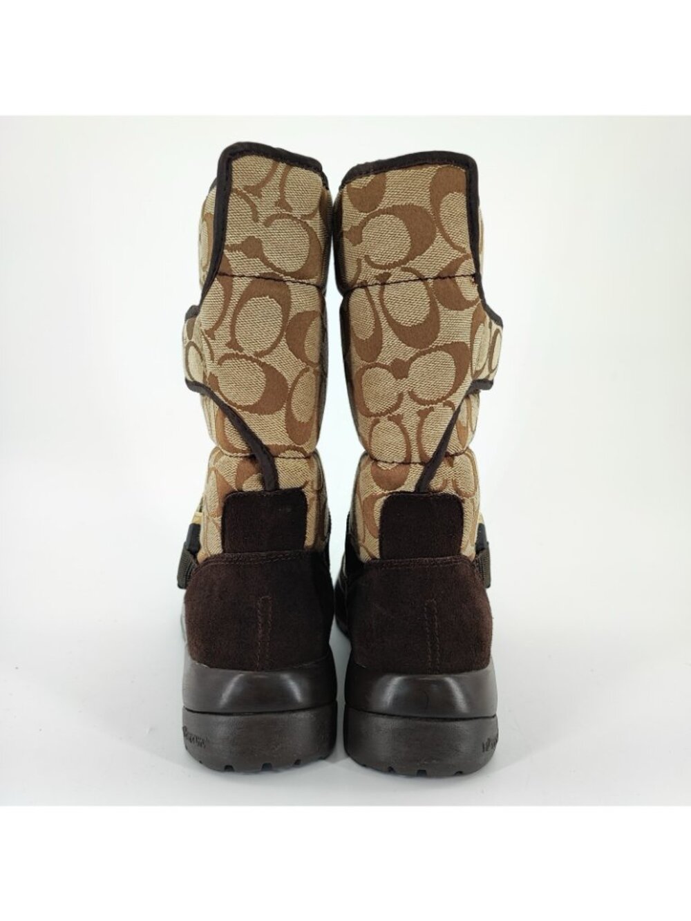 Coach Sharron Women’s 9 Boot Canvas Brown Snow Signature C A7642 - Picture 4 of 10